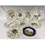 A set of 8 Royal Worcester John James Audubon Birds of America. Cabinet plates from an edition of
