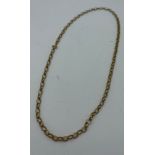 A 9 carat gold chain necklace. Weight 6.7gm. Length 50cm.