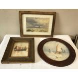 Three nautical watercolours to include: Dudley Ward (19th/20thC. English School) fishing boats,