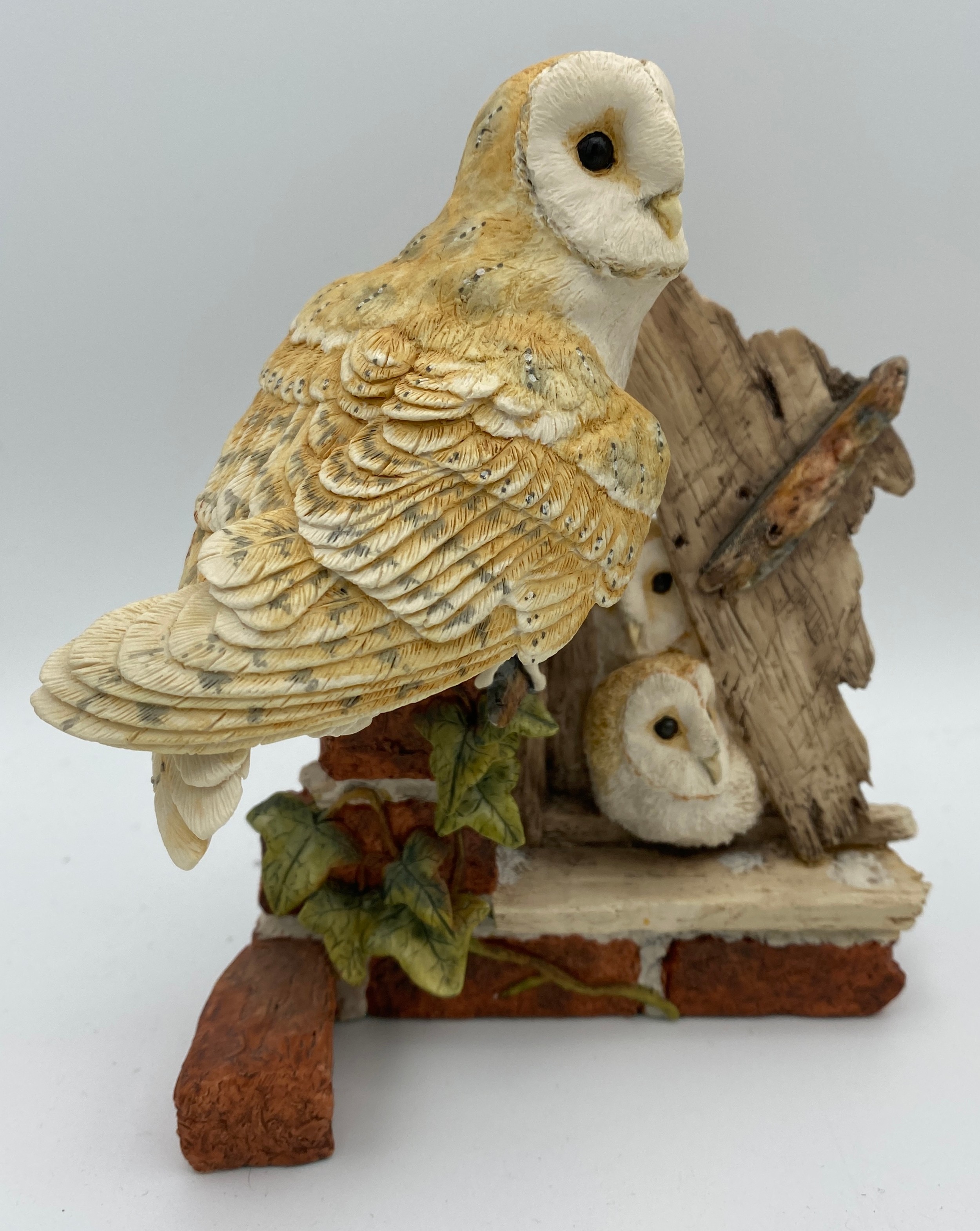 Border Fine Arts: Barn Owl Family RB34 16cm h (Signature Ayres to reverse 1992) together with - Image 3 of 6