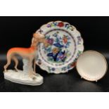 A collection of ceramics to include a Booths plate with floral decoration 23cm d, a Staffordshire