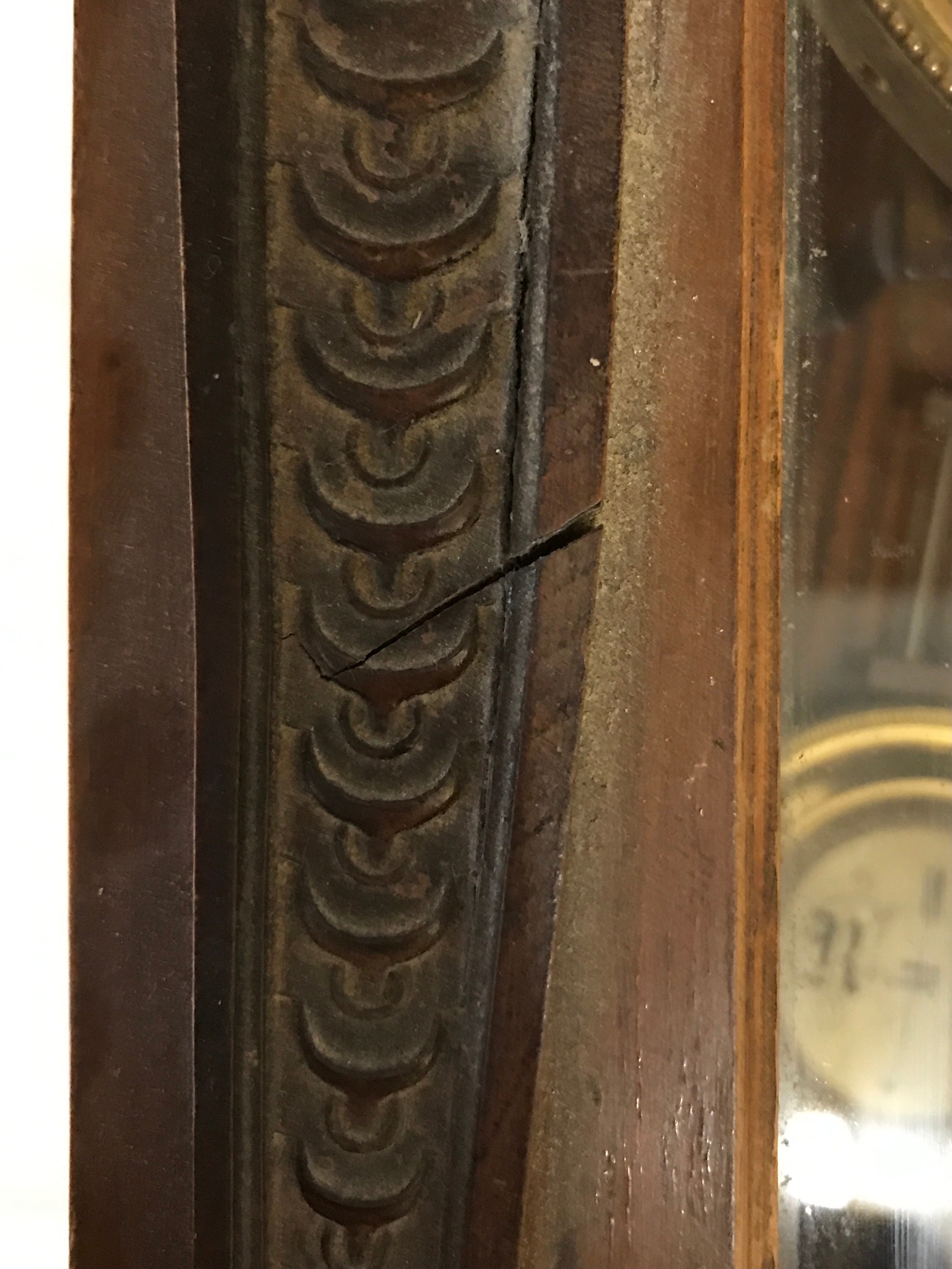 A wall clock with R A marked on pendulum with key. Approx. 60 h x 16 d x 30cm w. - Image 6 of 6