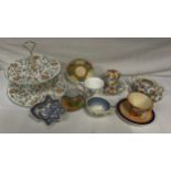 Selection of ceramics to include Minton "Haddon Hall" double tier cake plate, an old Willow