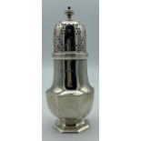 Silver sugar sifter Birmingham 1936. Weight 156 gm. 14cm height. Maker Hawksworth Eyre and Co.