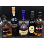 Five various bottles to include 37.5cl Pedro Ximenez Very Rare Premium Sherry, 50cl bottle of Glayva
