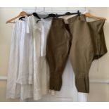 Two pairs of gent's vintage khaki wool breeches approx. 34-36" waist together with early 20thC night