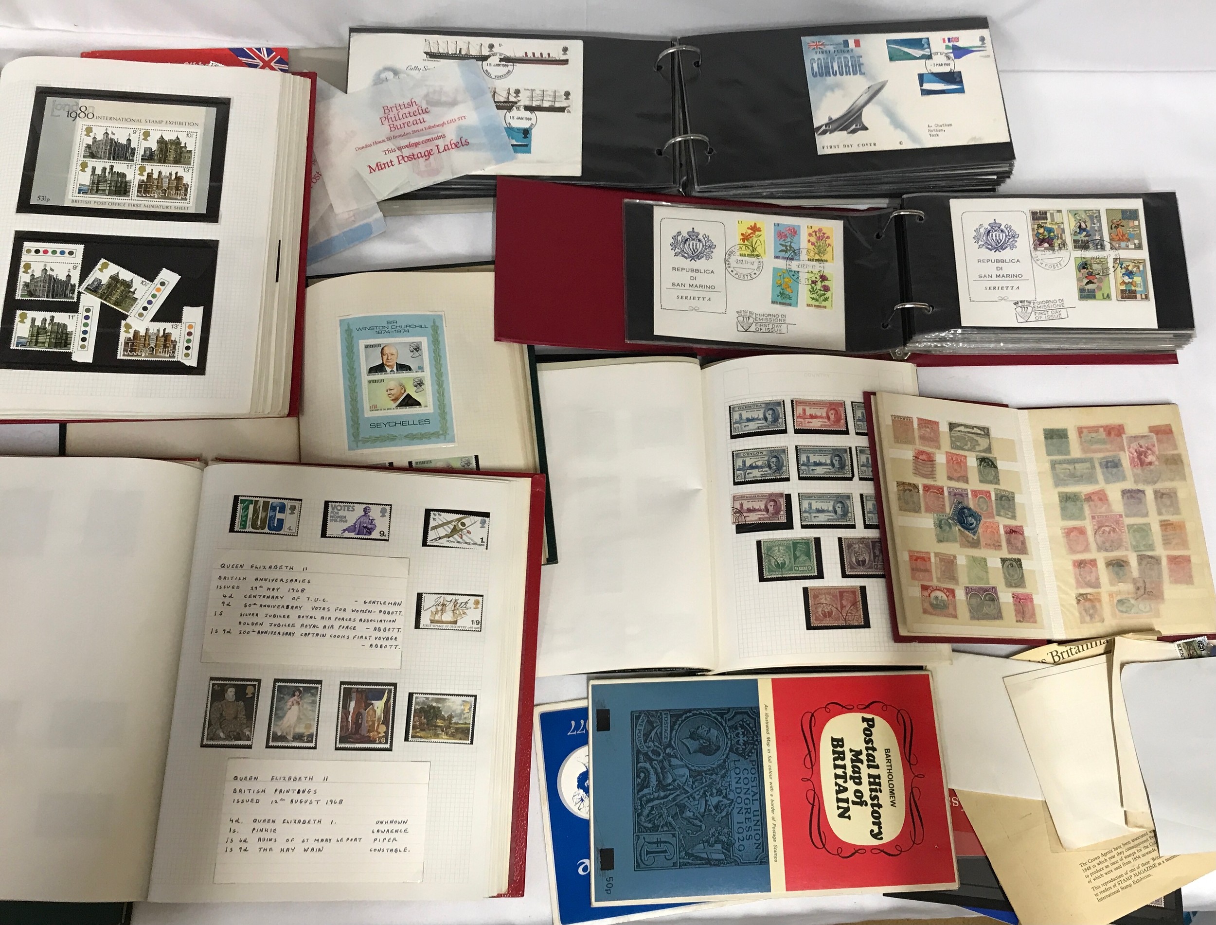 Mixture of world and GB stamps in 8 albums, mint and used stamps plus a few FDC's and loose stamps. - Image 3 of 4