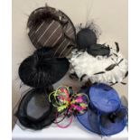 Six various hats and a fascinator, to include Joules, Viyella etc.