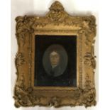 Early 18thC miniature oil on copper of Abraham Farrer, 1695-1752, image 10 x 7cm.