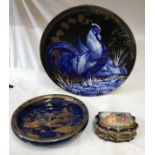 Ceramics to include very large charger signed J C Bradley to back, Carton Ware bowl decorated with