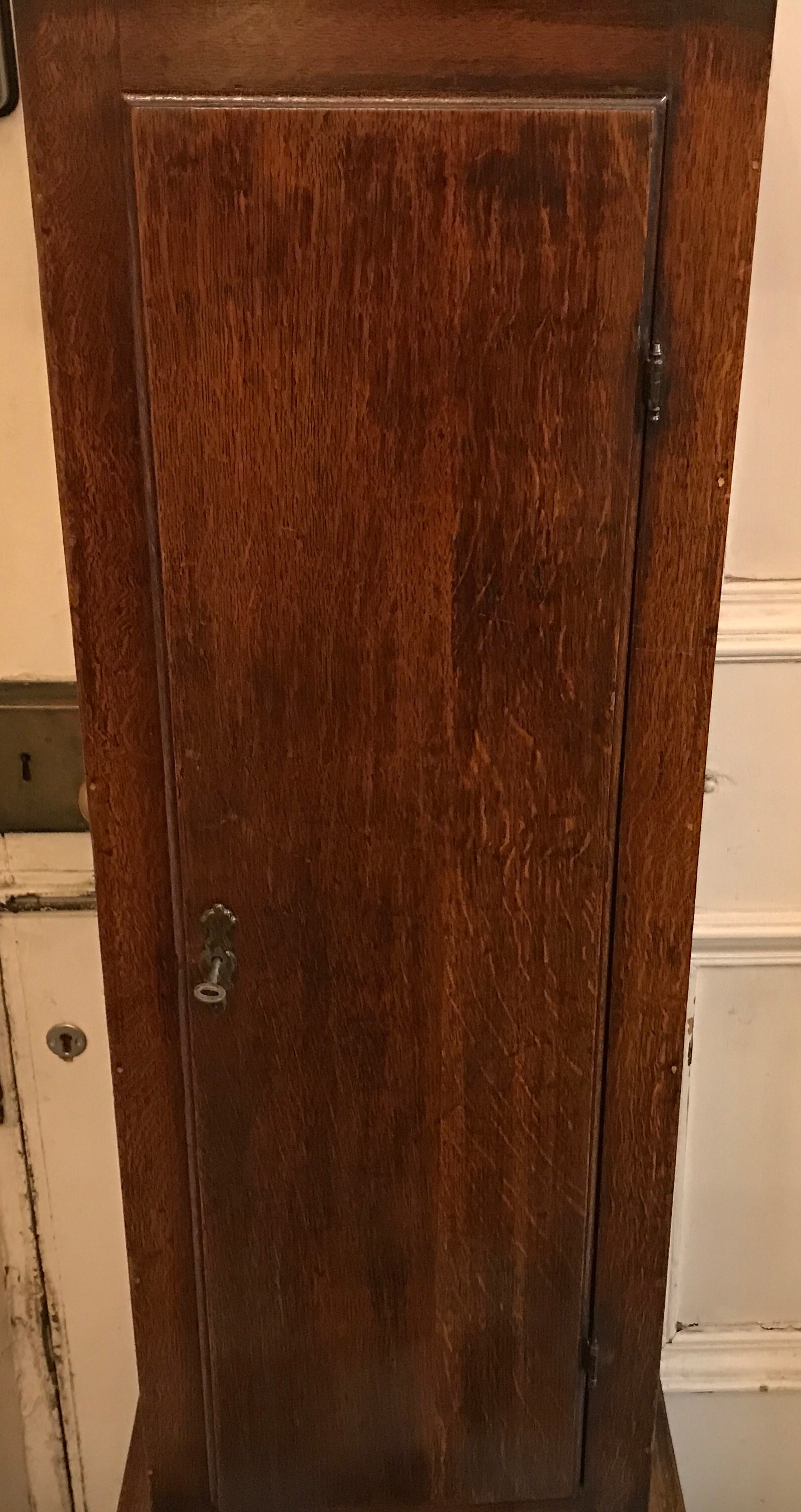 An 8 day oak longcase clock by John Hall of Beverley with brass face. 220 h x 43 w x 28cm d. - Image 10 of 12