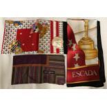 Two silk scarves to include Escada 87cm square, in original box, and Pierre Balmain 67cm square