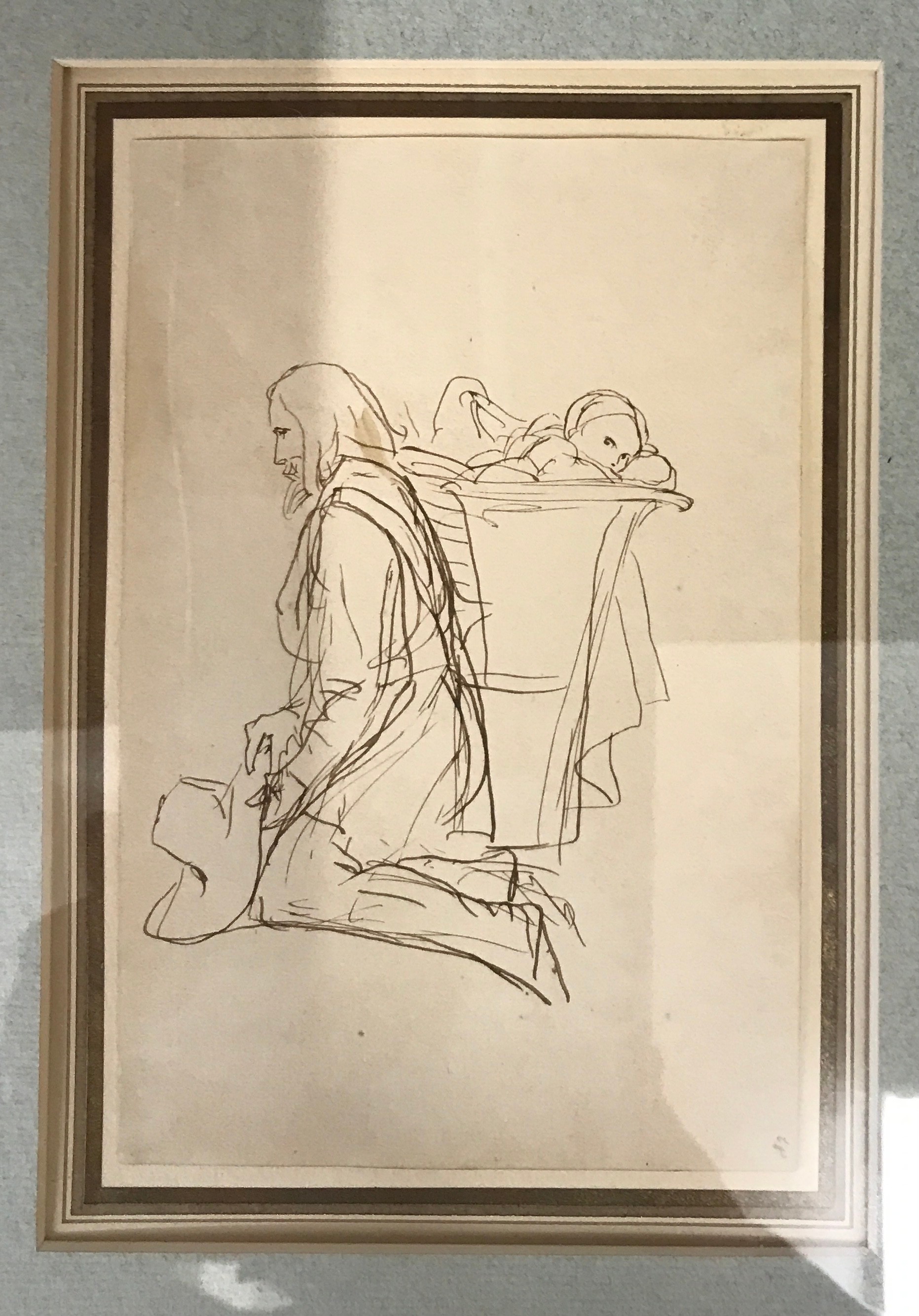 A pair of pen and ink figure sketches both attributed to Edwin Henry Landseer RA, British 1802-1873. - Image 2 of 4