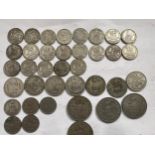 Coins to include mostly pre 1947 Sixpences, One Shillings and post 1947 Two Shillings.