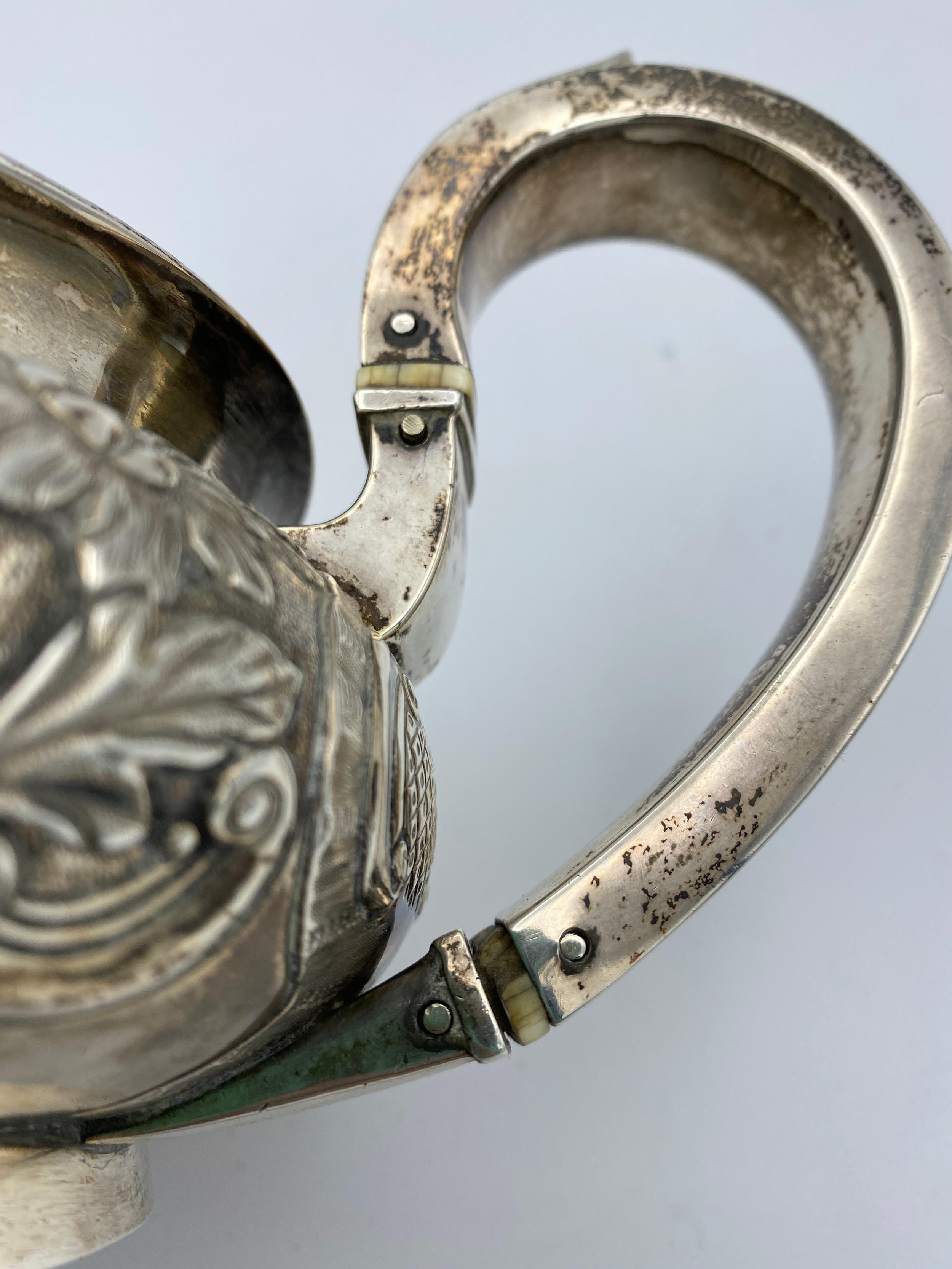 A hallmarked silver teapot Dublin 1842 William Law, second makers mark indistinct. Engraved base ' - Image 13 of 13