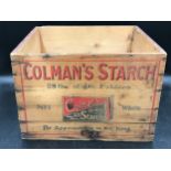 Advertising Interest - Printed pine 'Colman's Starch' box, 38.5 x 33cm.