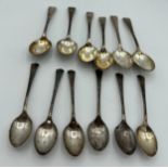Silver spoons to include 5 x Sheffield 1901, 1 x London 1831 and 6 x coffee spoons Sheffield 1925.