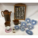 A collection of ceramics to include Hornsea Heirloom, 9 pieces of Wedgwood blue and white