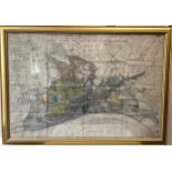 A gilt framed Planning scheme map for the City of Kingston Upon Hull, Draft Scheme Map, William