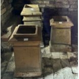 Three Chimney Pots, square topped, tallest 68cm h