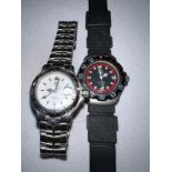 Two Tag Heuer Professional watches, one with black dial.
