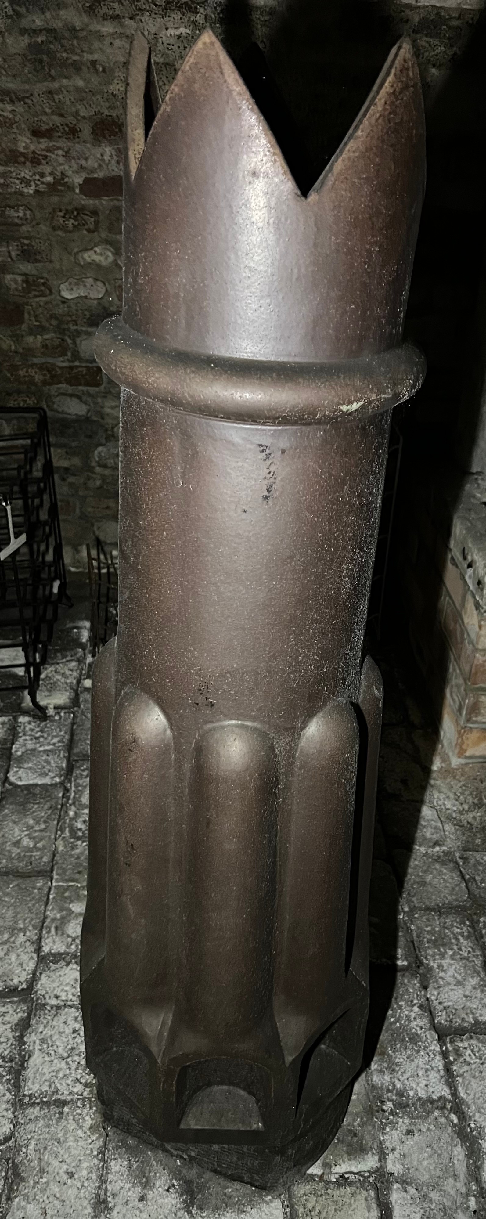 Brown glaze Chimney Pot with crown top 120cm h