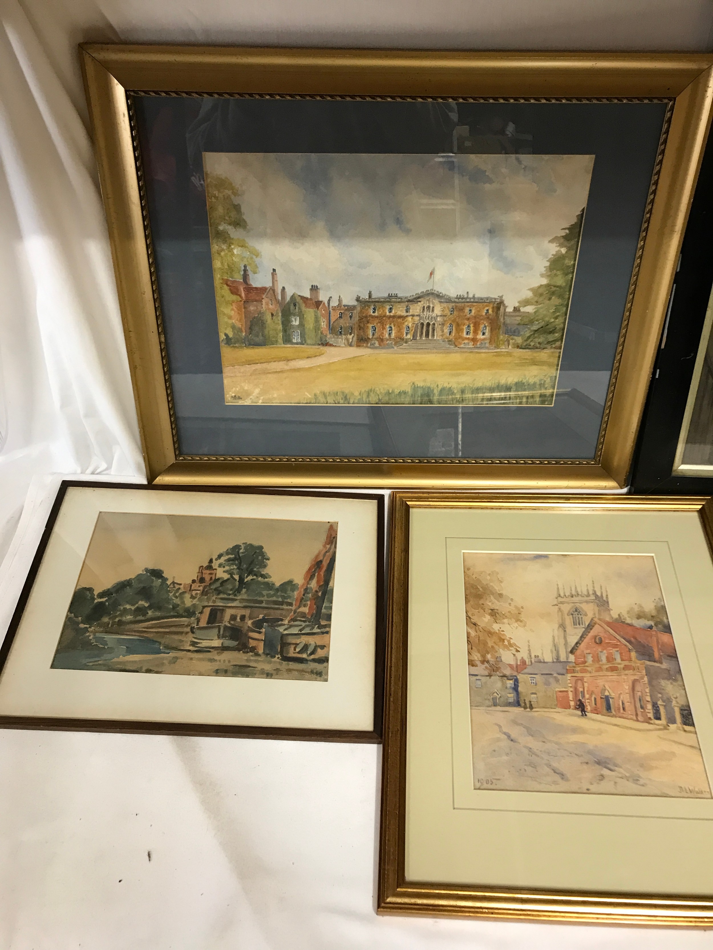 Collection of 5 watercolours to include one of Thwaite, signature indistinct, one of a street - Image 2 of 3