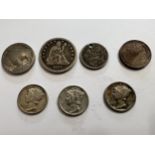 American coins to include 5 Cents, 1891 quarter dollar, 1891 one dime, 1945 one cent 1941 one dime x