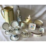 A mixed ceramics lot to include four Ridgeway potteries 'Masquerade' cups with six saucers, a