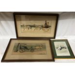 Three Cecil Aldin framed prints comprising 'Brighton' 1897 and 'Hyde Park' 1899 image size 23 x 50cm