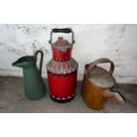 Three various tole items jugs etc 46cm tallest