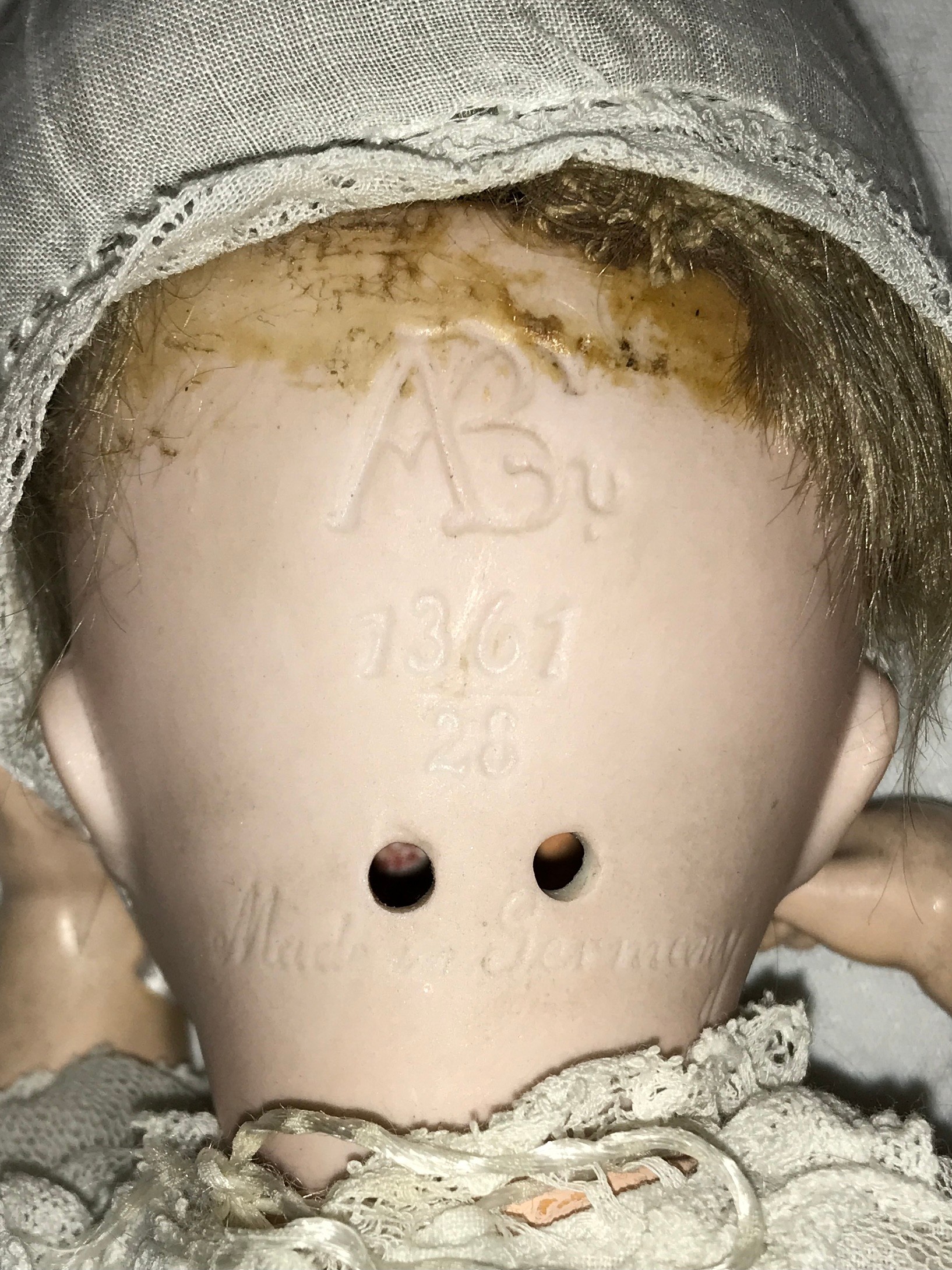 Four bisque headed dolls to include an Alt Beck & Gottschalck with a cropped brown wig, sleeping - Image 8 of 8