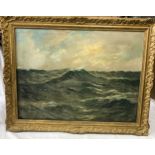 Oil on canvas of a seascape, signed indistinctly lower right 82 x 62cm h.