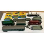 A collection of Matchbox Superfast diecast toys and Triang trains and carriages to include