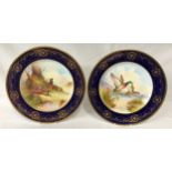 Two Aynsley plates decorated with Mallards and Pheasants signed T G Abbott 26.5cm diameter.