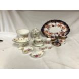 Royal Crown Derby to include 2649 pattern tray, 2649 lidded dish, 2649 ring stand and 2649 oval