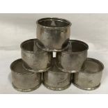 Six Birks Sterling Silver matching napkin rings, total weight 130 gm