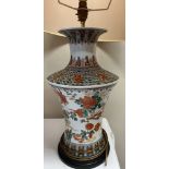 A pair oriental style lamps. Measurement to top of fitting approximately 60cm.