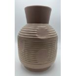 Susie Cooper pale pink vase. 25cm h. Impressed signature and numbers to base.