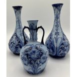 Three Moorcroft Macintyre Florian Ware vases. Tallest 20.5cm