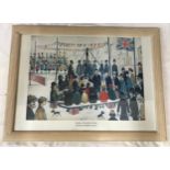 L.S. Lowry print 'Laying a Foundation Stone' Picture size 43 x 59cm.