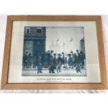 L.S. Lowry print 'Waiting for the Shop to Open' 39 x 49cm.