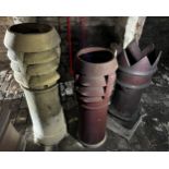 Three Chimney Pots tallest 108cm h includes a crown top