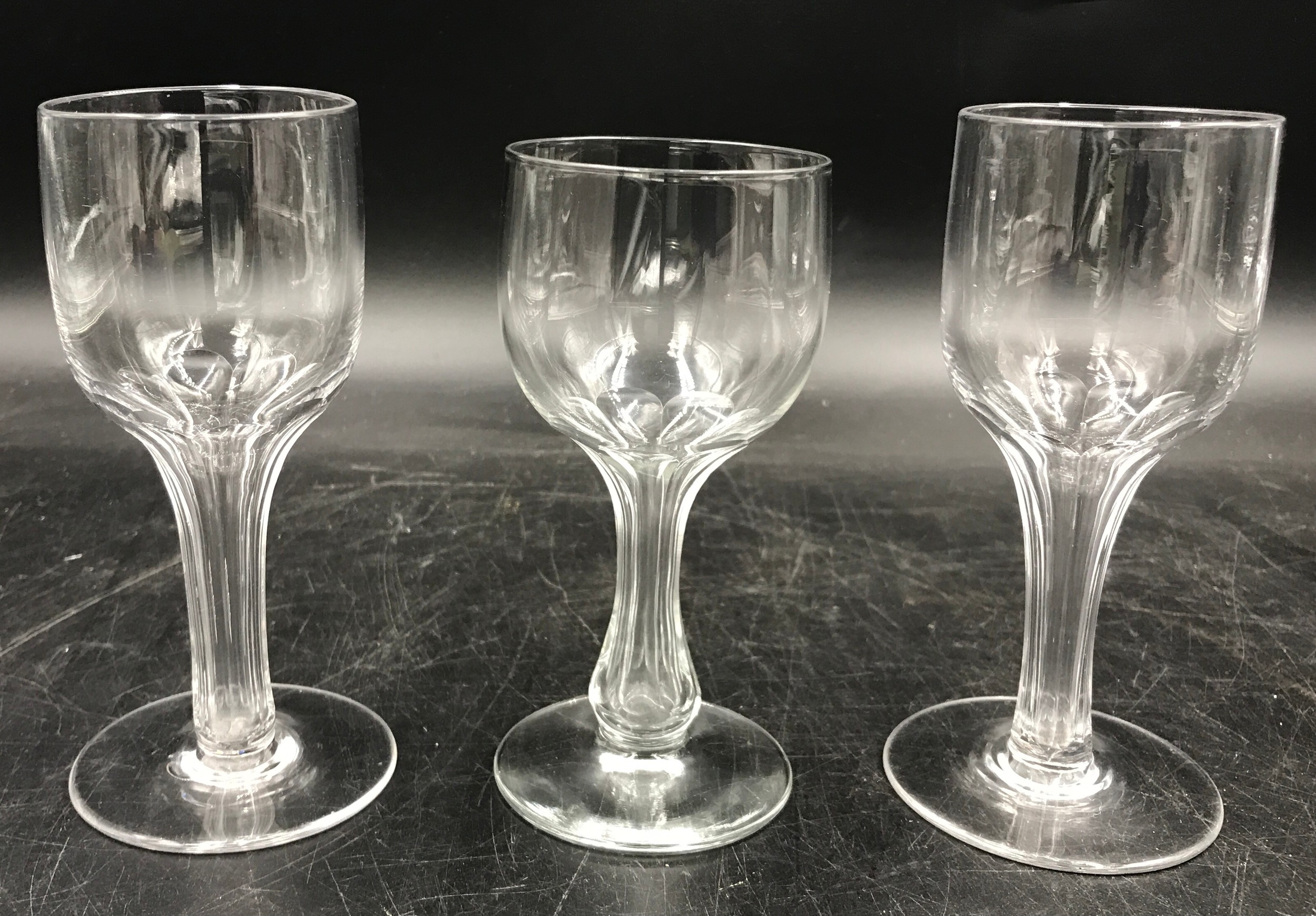 Six various drinking glasses, three with hollow stems. Tallest measuring at 17cm. - Image 2 of 3