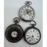 Three various pocket watches to include hallmarked silver .935 white metal and Smith's Empire.