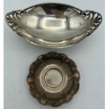 Two hallmarked silver dishes. Sheffield 1958 Maker Walker and Hall and Birmingham 1995 Maker