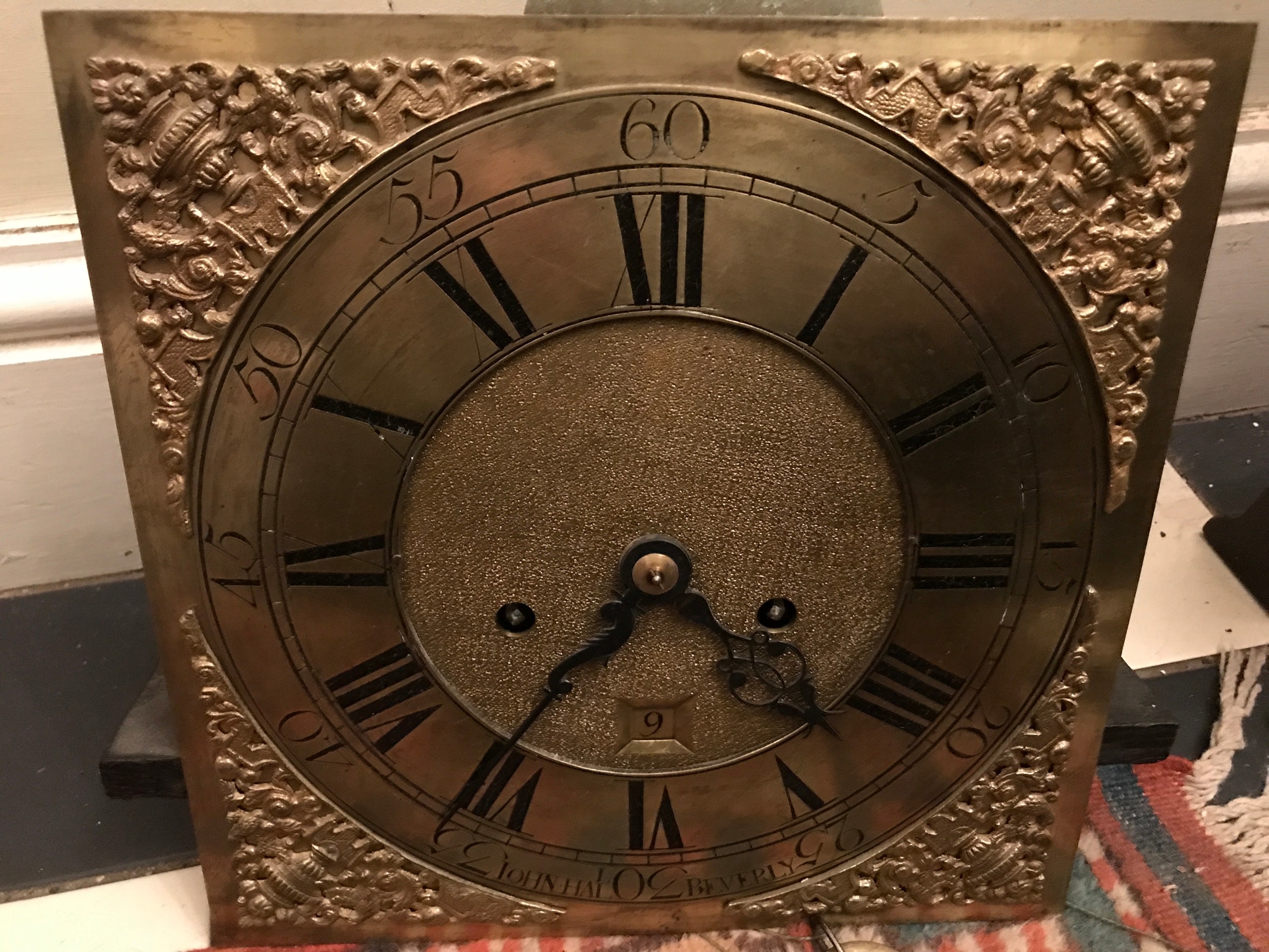 An 8 day oak longcase clock by John Hall of Beverley with brass face. 220 h x 43 w x 28cm d. - Image 3 of 12