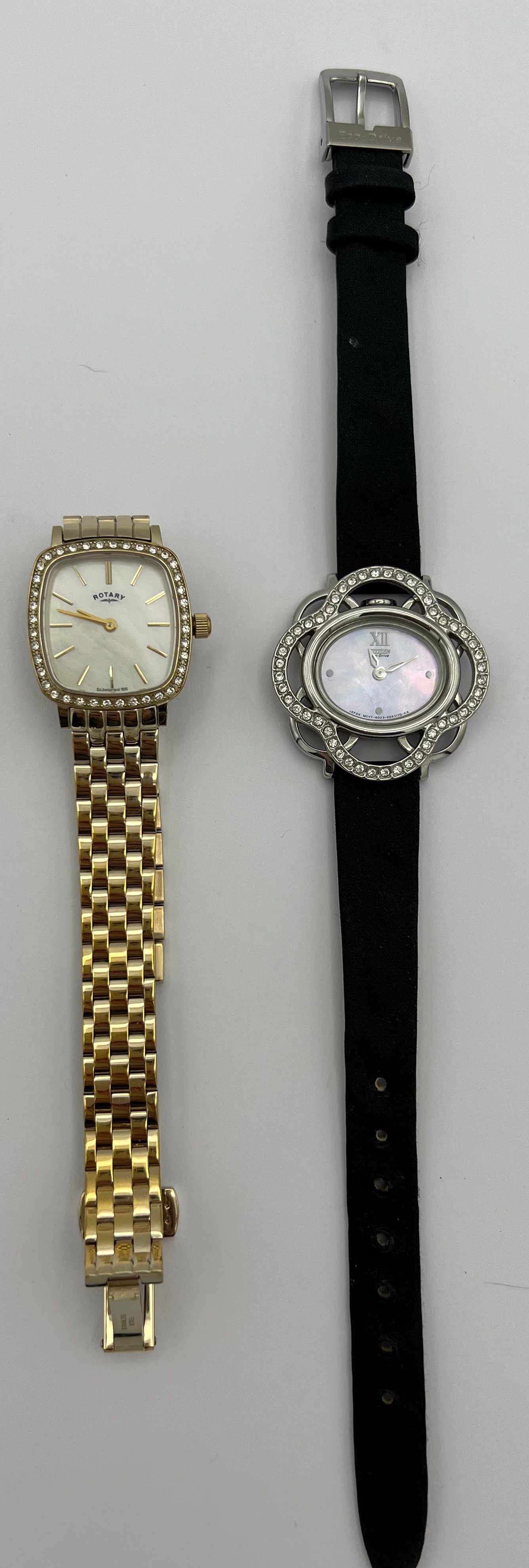 Three ladies wristwatches. Rotary with mother of pearl face, diamond set bezel and stainless steel - Image 2 of 3