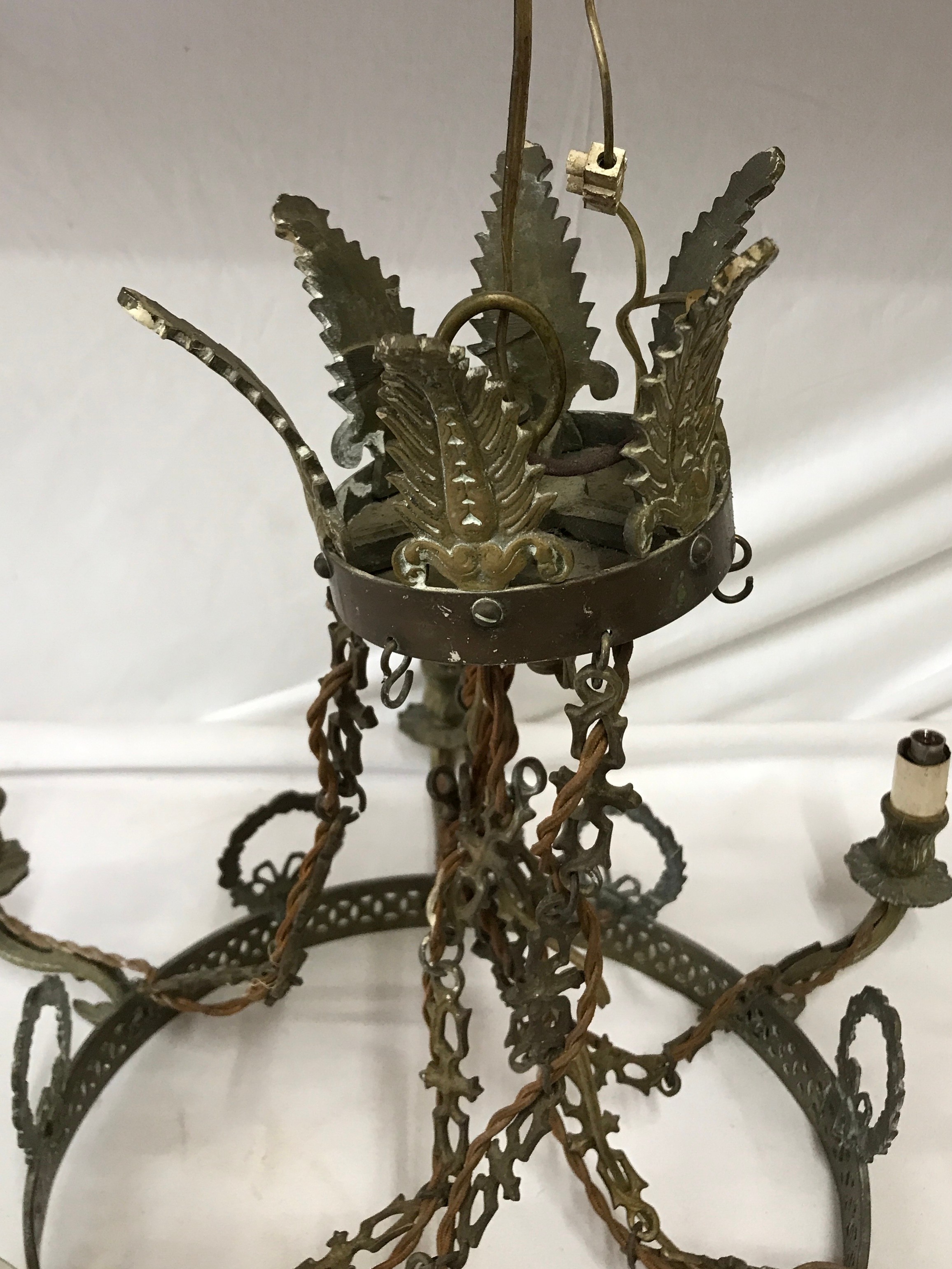 A decorative vintage six branch ceiling light fitting. - Image 2 of 4