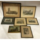Five depictions of Beverley Minster various sizes the largest 21 x 30cm dated 1892 signature